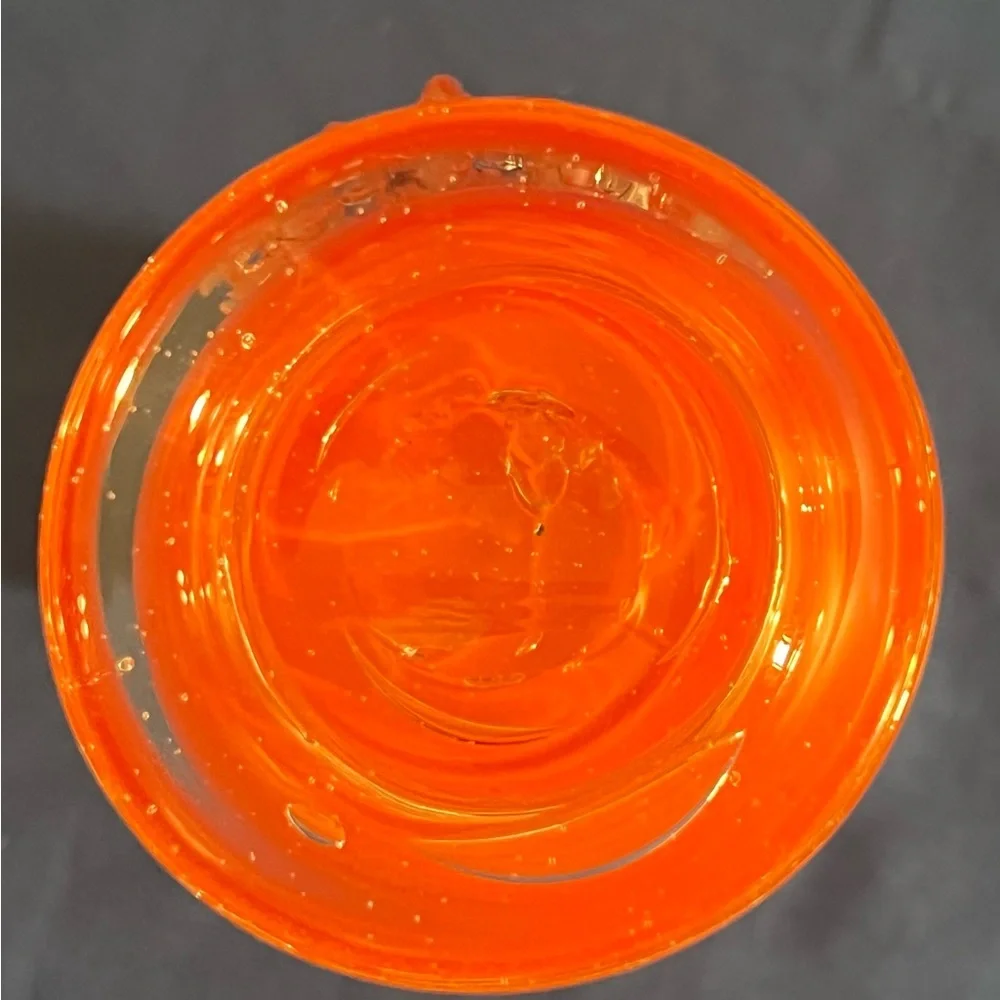 Vintage Handblown Art Glass Vase Flower Reddish Orange  6”T - Picture 6 of 7